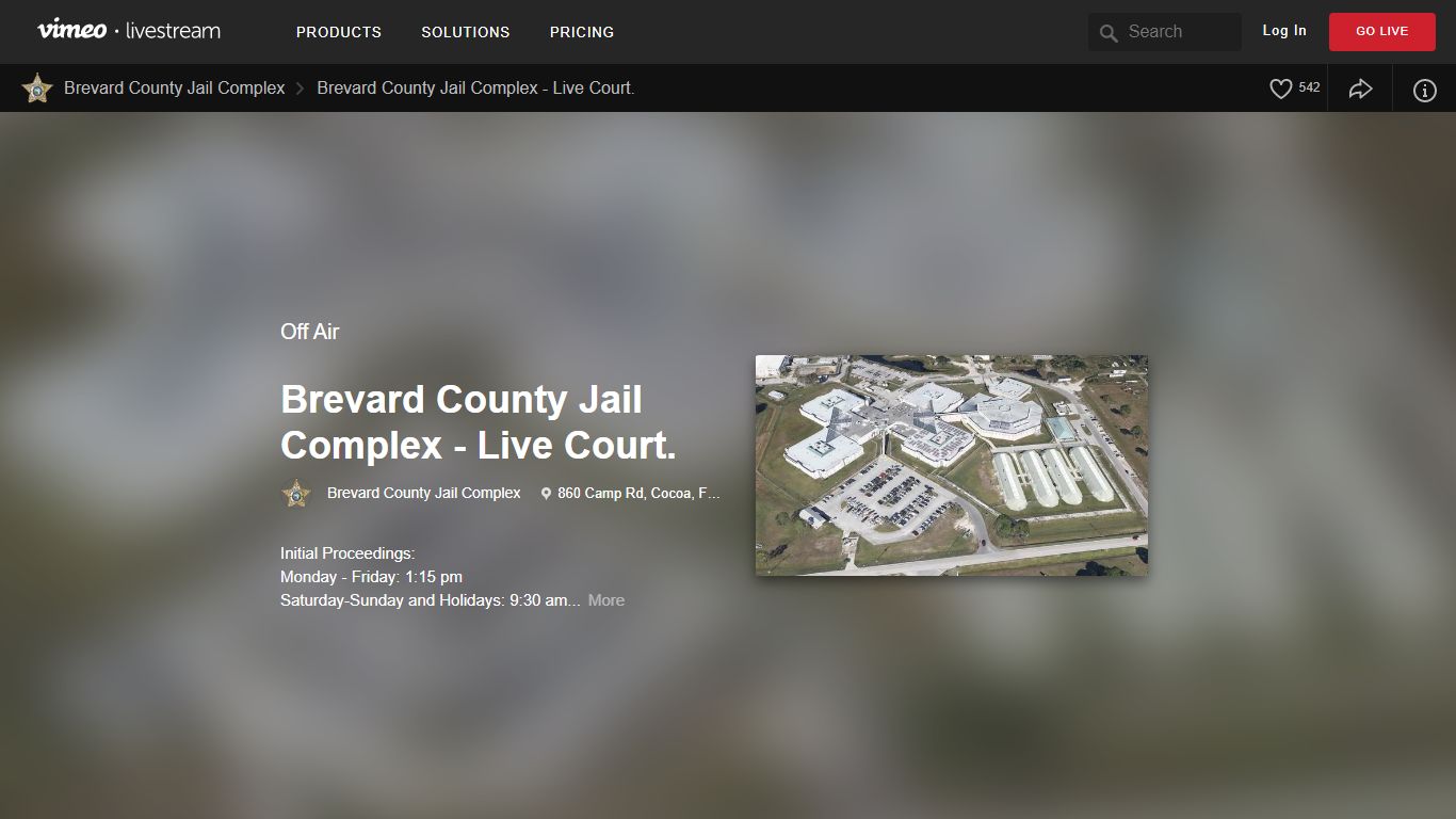 Brevard County Jail Complex - Live Court. on Livestream