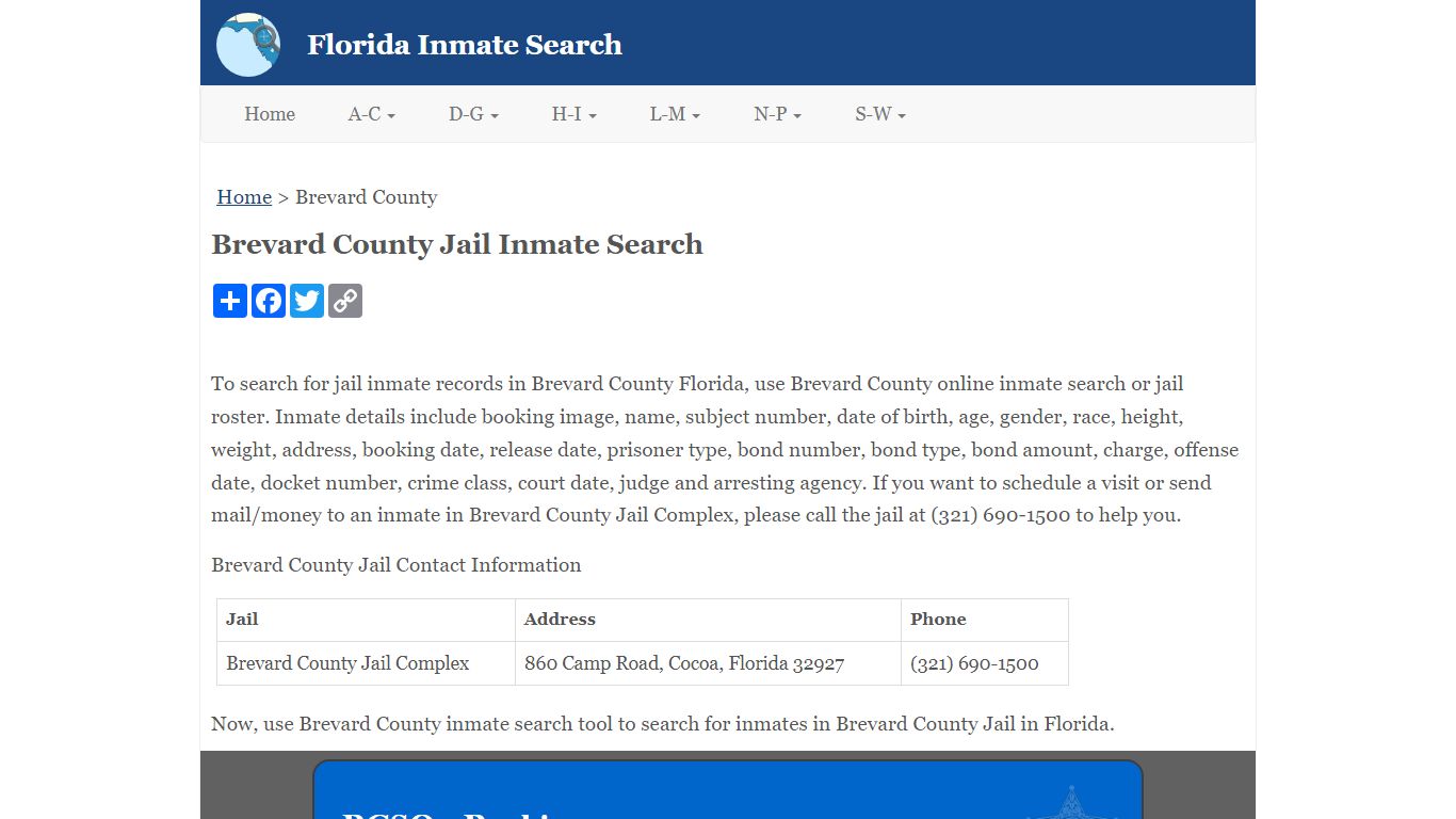 Brevard County Jail Inmate Search